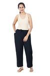 Happy Bunny Women Bottom Pants - Pair with Any top -Solid Parallel Style Trousers -Ankle Fit -Office| Outdoor | All Day Wear Black