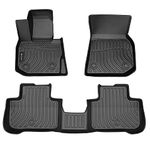 Findway F100 3D Car Floor Mat/Liner (TPE Rubber) Compatible with BMW X3 2018-2024 / BMW X4 2019-2025, All Weather, Laser Scanned, Great Coverage. for 1st & 2nd Row - Black