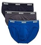 Hugo Boss Boss Men's Cotton 3 Pack Mini Brief, True Blue/Sky Captain/Forged Iron, Large