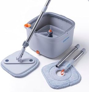 MarvelSpin Mop and Bucket Set - 2.5L Bucket Capacity, 60-Inch Pole - Spin Microfiber Mop & Bucket Floor Cleaning System - Separates Dirty and Clean Water - Floor Mop for Laminate, Hardwood, Tiles