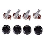 ATORSE Guitar Speed Control Knobs and 18mm Long Shaft Potentiometer 500K Black