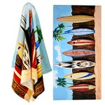 GEEZY Large Microfibre Beach Bath Towel Lightweight Sports Travel Gym Summer Towels (Surfboards)