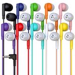 Redskypower 10 Pack Multi Color Kid's Wired Earbud Headphones, Individually Bagged, Disposable Earbuds Ideal for Students in Classroom Libraries Schools, Bulk Wholesale