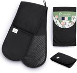 Black Double Oven Gloves Heat Resis