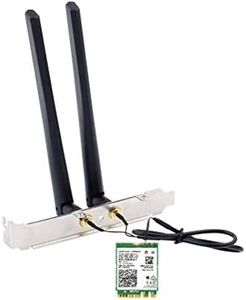 AX210NGW DTK WiFi Card WiFi 6E Supports 6GHz, 2230, 2x2 AX+BT 5.3+Tri-Band, Includes RF Cable (11 inch), 5dBi High Gain Antennas and Low-Profile Brackets