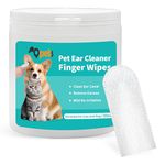 Qpets® 50 Pcs Pet Wet Wipes, Disposable Pet Cleaning Finger Cover Cot Wipes Dog Cat Ear Cleaning Cover Finger Wet Wipes, Non-Woven Ear Cleaning Wet Wipes Protecting Cat Dog Ear Health