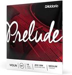 D'Addario Prelude Violin String Set, 1/8 Scale, Medium Tension – J810 1/8M - Solid Steel Core, Warm Tone, Economical and Durable – Educator’s Choice for Student Strings – 1 Set