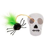 Petlinks Halloween Spider Stash Hide & Seek Plush Cat Toy - White/Black, One Size