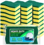 AIDEA Heavy Duty Scrub Sponge-24Count, Sponges for Dishes, Heavy Duty Cellulose Sponge, Cleans Fast Without Scratching, Cleaning Sponges for Everyday Jobs for Dishes, Pots, Pans