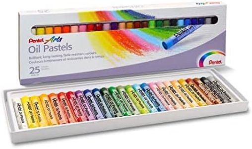 Pentel Arts Oil Pastels, Assorted colours, 1 pack of 25 sticks