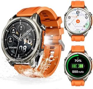 DOOGEEEco Anywise W1 Pro Mens Smart Watch, 5ATM Dual-Band GPS Offline Maps | 1.43'' Fitness Smart watches for Android Phone/iPhone Compatible,170+ Sports Modes, Answer/Make Calls/12 Days Battery/3 Strap