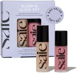 Saie Blush & Glow Gift Set - Dew Blush in Lady & Glowy Super Gel Liquid Highlighter & Makeup Primer in Warmglow - Skincare Infused Everyday Makeup Kit for a Flushed, Dewy Glow - Vegan (2 Count)