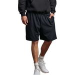 Russell Athletic Men's Cotton Performance Baseline Short, Black, Medium