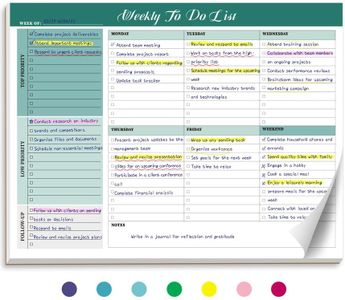 Weekly To Do List Notepad with 52 Tear Off Sheets（8.5"×11"）- Undated Weekly Desk Planner for Women & Man,Work and Home-Greenery Sway