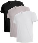 BAMBOO COOL Men's Undershirts Soft Stretch V Neck T-Shirts,Breathable and Moisture-Wicking Tees for Men 3 Pack