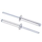 uxcell Rivets, Aluminum Pull Rivets Core Decoration Rivets 5mm Diameter 35mm Grip Length Silver Tone, 60pcs