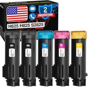 Cartlee 5 Set Compatible High Yield Laser Toner Cartridges Replacement for Dell H625cdw H825cdw S2825cdn H625 H825 s2825 Smart Color Multifunction Printers Ink (2 Black, 1 Cyan, 1 Magenta, 1 Yellow)