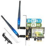 WiFi 6E AX210 PCIe WiFi Card with Bluetooth 5.3 for PC Gaming, AX5400 Tri Band 6G/5G/2.4G Wireless Network Card Ultra-Low Latency 160MHz WPA3 MU-MIMO & OFDMA Support Windows 11/10 64-bit