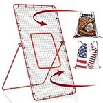 JvVuell Pitchback Baseball Rebounder Net, 6 x 4 Ft Luxury Aluminum Metal - Adjustable Rebound Practice Training Bounce Return for Baseball,Softball, Lacrosse,Volleyball,Tennis, Trainer Equipment Gift