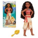 Disney Store Official Moana Classic Doll for Kids, 26.5cm/10”, Includes Brush with Moulded Details, Fully Posable Toy in Classic Outfit - Suitable for Ages 3+