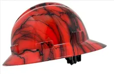 ACERPAL Full Brim Vented Gloss Finish Iron Veins Art Design OSHA Hard Hat with 6 Point Suspension