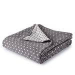 Chezmoi Collection Sterling Creek Dawson Star 3 Layers 100%-Cotton Gauze Reversible Throw Blanket (Gray)