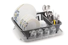 Nabhya 4 In1 Durable Plastic Kitchen Sink Dish Rack Drainer Rack Washing Basket with Tray for Kitchen, Dish Rack Organizers, Utensils Tools Cutlery,Glass Organizer (Color Random Has Per Availability)