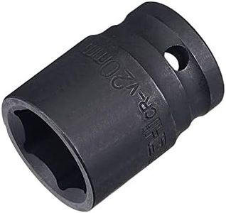 uxcell 1/2" Drive by 20mm 6-Point Impact Socket, CR-V Steel 1.54" Length, Shallow Metric Sizes