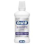 Oral-B 3D White Luxe Perfection Alcohol Free Mouthwash, Clean Mint Flavour, 500 ml
