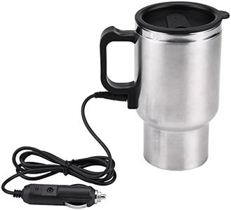 Car Heating Cup Car Heated Mug, 450ml Stainless Steel Travel Electric Coffee Cup Car Coffee Mug Heater with Cigarette Lighter Insulated Heated Thermal Container Mug