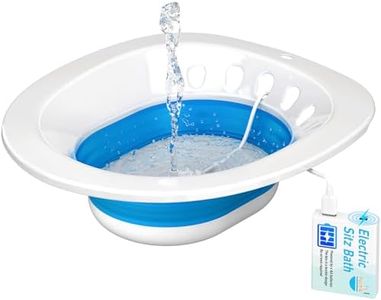 Pochik Electric Sitz Bath, Sitz Bath for Toilet Seat, Postpartum Essentials, Hemorrhoids and Postpartum Care Tub for Soak, Sits Bath Kit for Women, Collapsible, Drain Holes