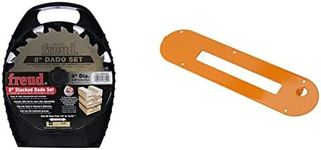 Freud-Diablo 8" Stacked Dado Set for All Saws (SD208S), Multi, One Size & POWERTEC 71420 Table Saw Dado Insert Compatible with Ridgid R4512 10 inch Cast Iron Table Saw