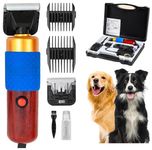 Ampvolts 200W Low Noise Dog Clippers, Dog Grooming Clippers, 2000-6000RPM Adjustable Power with 3m Power Cord, Suitable for Dogs, Cats, Sheep, and Other Animals