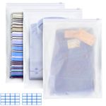 Reusable Zip Lock Bags, 24pcs 40x60cm Plastic Travel Storage Bags Organiser No Holes Hospital Bag Organiser Pouches Frosted Waterproof Ziplock Bags for Clothes,Shoes,Cosmetics,Suitcase Organiser Bags