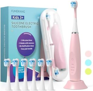 FUMEIKANG Kids Electric Toothbrushes Sonic Rechargeable Tooth Brush Gifts for Boys and Girls Smart Timer Power Toothbrush - Blue 3 4 5 6 7 8 9 10 11 12 (Pink)