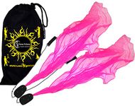 Flames 'N Games ANGEL POI Set Practice Poi AKA Scarf Spiral Poi + Travel Bag (Pink)