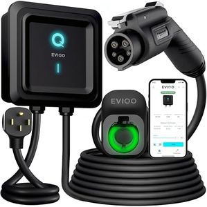 EVIQO Level 2 EV Charger – 40 Amp (9.6 kW) 240V – Wall EV Charger Level 2, NEMA 14-50 Plug, J1772 25' Cable, Enhanced Wi-Fi – UL, Energy Star and ETL Certified EVSE, Smart Car Charging Station – GEN 2