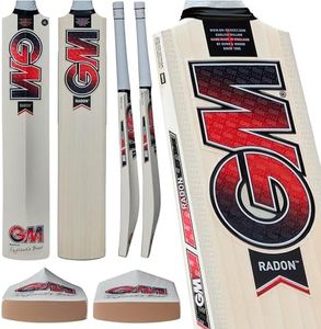 Gunn & Moore GM Cricket Bat | Radon | Prime English Willow | DXM, ToeTek, Grained DuraCover | Harrow Size Suitable for Players 163-168cm / 5' 4" - 5' 6"