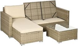 Outsunny 3 Piece Patio Wicker Furni