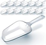 12 Count Clear Plastic Scoops, Heavy Duty Disposable Plastic Party Utensils, Recyclable & Disposable Serving Utensils, Disposable Plastic Serving Scoops for Catering Weddings, Holiday Parties, & More