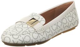 Calvin Klein Women's Lisa Loafer Flat, White Muilti 142, 6 UK