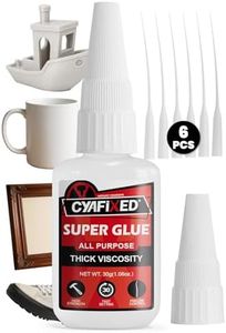 Gap Fill Super Glue 30 Gram, Clear CA Glue Heavy Duty for Wood Shoe Leather Ceramic Plastic 3D Printer, Strong and Instant Thick Cyanoacrylate for Glass Model Craft Fletching