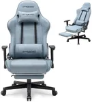 GTRACING Gaming Chair Breathable Fabric, Racing Style Computer Chair for Adult, Adjustable Reclining Backrest and Lumbar Support, Stylish High Back Chair for Gaming and Office (Light Blue)