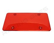 Racingbees Car Concave License Plate Cover Multi Color (1 Set of 2 Pcs, Red)