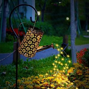 Fohil Lampada Annaffiatoio Solare Giardino,Luci Solari Esterno Impermeabile con Staffa con LED Catene Luminose Decorazioni Giardino per Cortile Terrazzo, Giardino,Balcone Passerella
