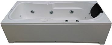 MADONNA Rex Massage Acrylic Bath Tub with Front Panel and Side Panel with Whirlpool Massage and Back Massage (White)