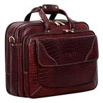 HYATT Leather Accessories 24 litres Leather Laptop Briefcase Bags for Men Office (Dimension- L-16 X H-12 X W - 6 Inch)-(Wight-1.2 KG / 1200 GR)