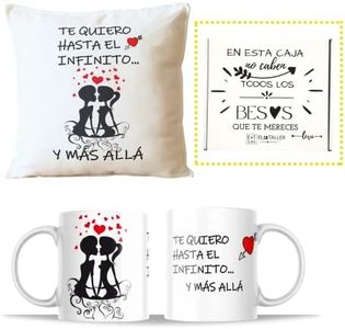 Regalo Enamorados Cojin y Taza para celebrar San Valentin Incluye Relleno ideal Novios Pareja Aniversario Obsequio frases amor regalo original para mujer regalos original para hombre y