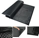 uyoyous Rubber Floor Mat with Drainage Holes 59 x 35.4 Inch Commercial Floor Rubber Matting Non-Slip Backing Restaurant Bar Kitchen Floor Mat Indoor Outdoor for Wet Area