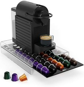 Storage Drawer for Nespresso OriginalLine Coffee Pod Holder for Counter Acrylic Coffee Capsule Organizer - 40 Pods
